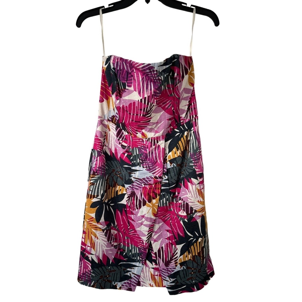 Banana Republic 99% Silk‎ Tropical Strapless Dress Size 8